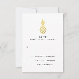 Elegant Gold Pineapard Wedding RSVP