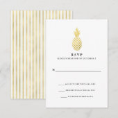 Elegant Gold Pineapard Wedding RSVP Karte (Vorne/Hinten)