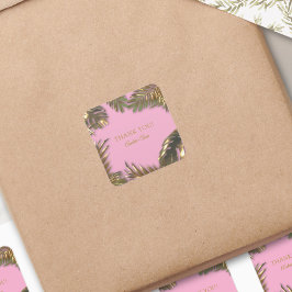 Elegant Gold Pink 50 Fabulous Vielen Dank Quadratischer Aufkleber