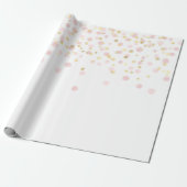 Elegant Gold Pink Dot Confetti Geschenkpapier (Ungerollt)