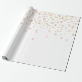 Elegant Gold Pink Dot Confetti Geschenkpapier