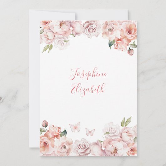 Elegant Gold Pink Floral Mis Quince Años Birthday Einladung (Rückseite)