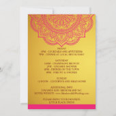 Elegant Gold Pink Paisley Bachelorette Weekend Inv Einladung (Rückseite)