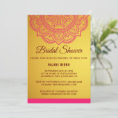 Elegant Gold Pink Paisley Bridal Dusche Einladung (Stehend Vorderseite)