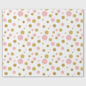 Elegant Gold & Pink Polka Dots Geschenkpapier (Flach)