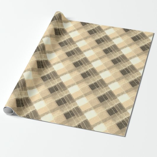 Elegant Gold Plaid Country Cottage Geschenkpapier (Ungerollt)