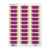 Elegant Gold Plum Return Address Labels (Vorne)