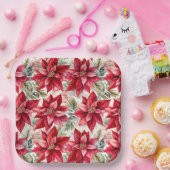 Elegant Gold Poinsettia Flower Pappteller (Party)