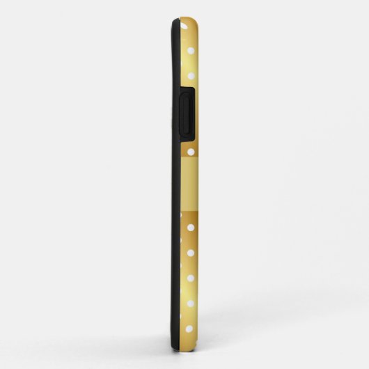 Elegant Gold Polka Dot Monogram iPhone Case (Hinten/Rechts)