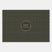 Elegant Gold Polka Dots Christlich Happy Oaster Geschenkpapier Set (Vorderseite)