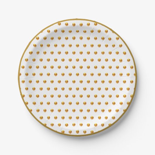 Elegant Gold Polka Dots Pappteller (Vorderseite)