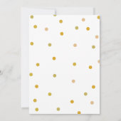 Elegant Gold Polka Dots Wedding Einladung (Rückseite)