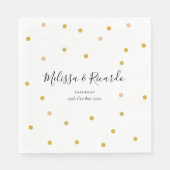 Elegant Gold Polka Dots Wedding Serviette (Vorderseite)