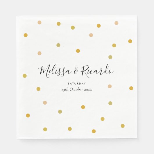 Elegant Gold Polka Dots Wedding Serviette (Vorderseite)