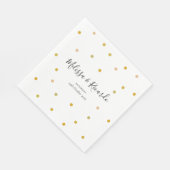 Elegant Gold Polka Dots Wedding Serviette (Ecke)