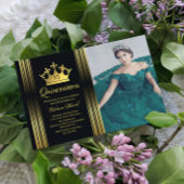 Elegant Gold Quinceanera Invitation Begleitkarte