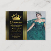 Elegant Gold Quinceanera Invitation Begleitkarte (Vorderseite)