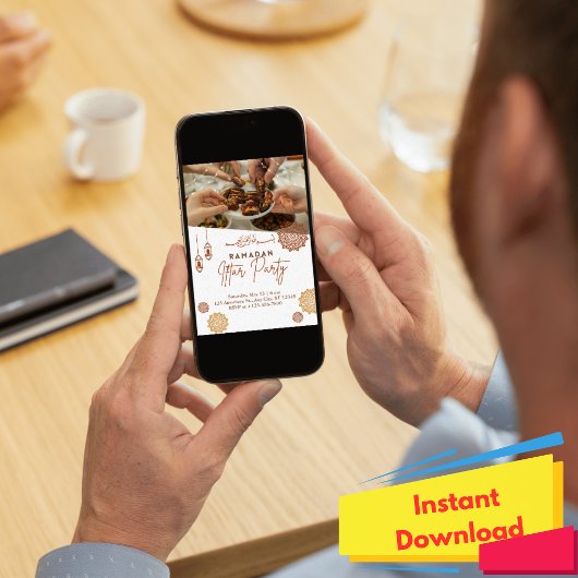 Elegant Gold Ramadan Iftar Einladung mit Foto