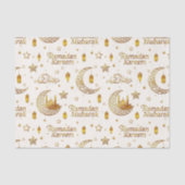Elegant Gold Ramadan Mubarak Stars & Lantern Decor Seidenpapier (Vorderseite)
