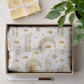 Elegant Gold Ramadan Mubarak Stars & Lantern Decor Seidenpapier (Geschenk)