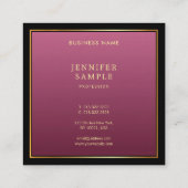 Elegant Gold Red Beruflich Sophisticury Luxury Quadratische Visitenkarte (Rückseite)