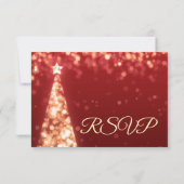 Elegant Gold Red Christmas RSVP Karte (Rückseite)