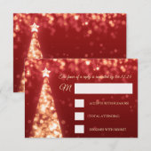 Elegant Gold Red Christmas RSVP Karte (Vorne/Hinten)