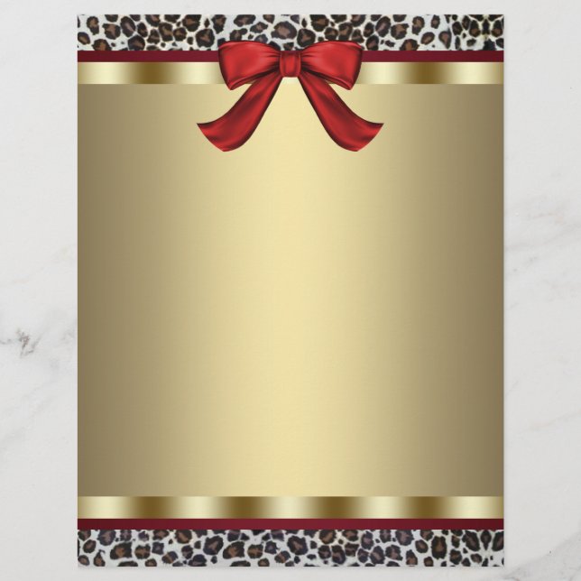 Elegant Gold Red Leopard Letterhead (Vorderseite)