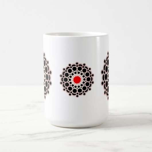 Elegant Gold Red Mandala Kaffeetasse (Mittel)