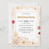 Elegant Gold & Red Ornaments Christmas Party       Einladung (Vorderseite)