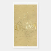 Elegant Gold Reindeer Gold Briefe Weihnachten Serviette (Vorderseite)