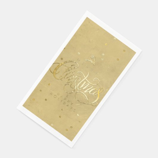 Elegant Gold Reindeer Gold Briefe Weihnachten Serviette (Ecke)