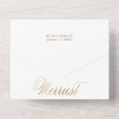 Elegant Gold Rejoice Calligraphy Script Foto All In One Einladung (Rückseite)