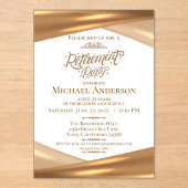 Elegant Gold Retirement Party  Acryleinladungen (Vorderseite)