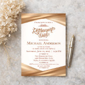 Elegant Gold Retirement Party  Einladung