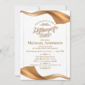 Elegant Gold Retirement Party Invitation Einladung (Vorderseite)
