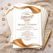 Elegant Gold Retirement Party Invitation Einladung