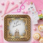 Elegant Gold Rim 85. Geburtstagsparty Pappteller (Party)