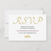 Elegant Gold Rings Wedding RSVP Karte (Vorderseite)