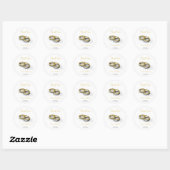 Elegant Gold Rings Wedding Vielen Dank Sticker (Blatt)