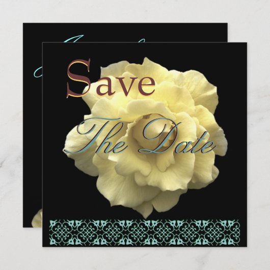 Elegant GOLD Rose Hochzeit Rett Datum Einladung (Vorne/Hinten)