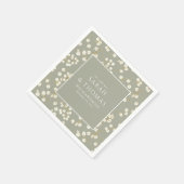 Elegant Gold Sage Green Greenery Eukalyptus Blätte Serviette (Ecke)