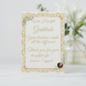 Elegant Gold Sage Holiday Thank You card Dankeskarte (Stehend Vorderseite)