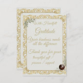Elegant Gold Sage Holiday Thank You card Dankeskarte (Vorne/Hinten)
