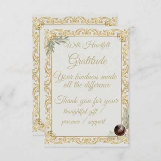 Elegant Gold Sage Holiday Thank You card Dankeskarte (Vorne/Hinten)
