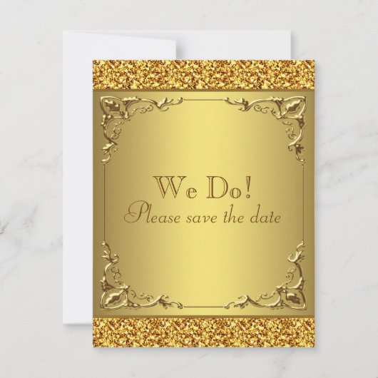 Elegant Gold Save the Date (Vorderseite)