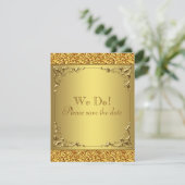 Elegant Gold Save the Date (Stehend Vorderseite)