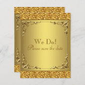 Elegant Gold Save the Date (Vorne/Hinten)
