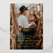 Elegant Gold Save the Date Folieneinladung (Vorderseite)