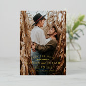 Elegant Gold Save the Date Folieneinladung (Stehend vorne)